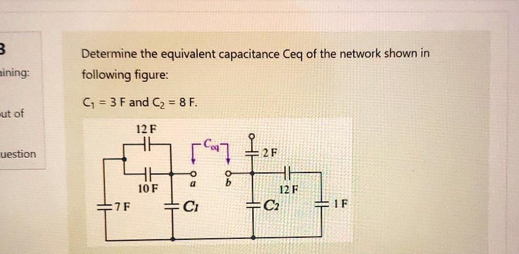 Determine the equivalent capacitance Ceq of the network shown in the ...