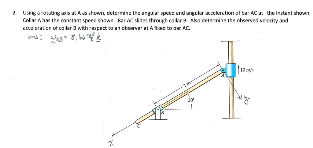 2 using a rotating axis at a as shown determine the angular...