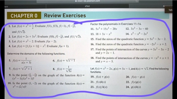 Solved Anapnaddandon Chapter 0 Review Exercises Factor Ihe Polynomials Exercises Ii 14 1542 Jrl 3i 60 2 Find The Zeros Of The Quadratic Function Sn Jr Find The Zeros Of The