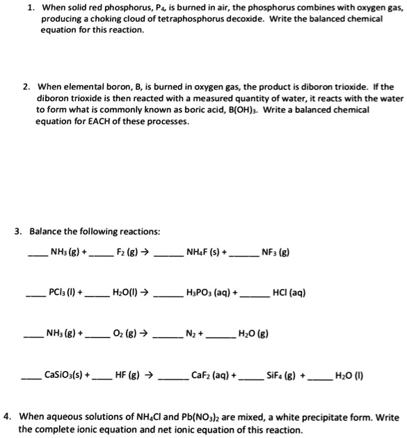 When solid red phosphorus P4 is burned in air, the phosphorus combines ...