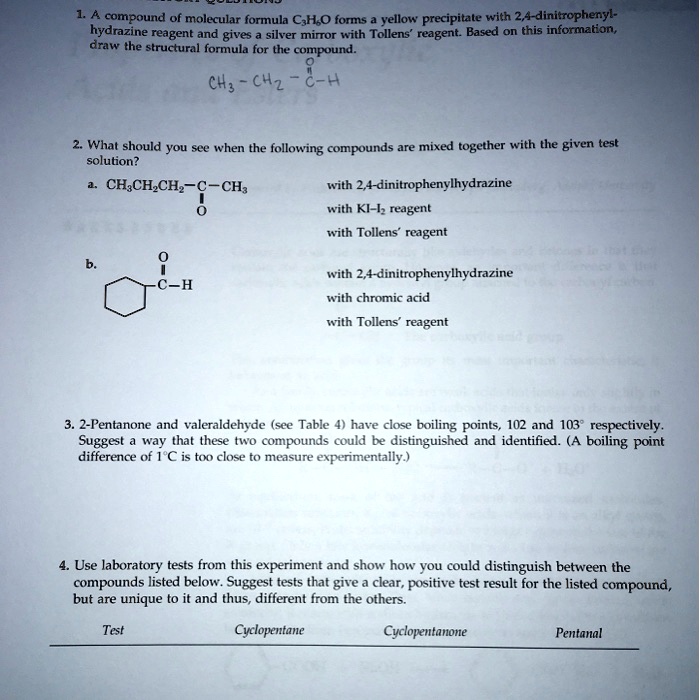 SOLVED 1. A compound of molecular formula C;HO forms yellow