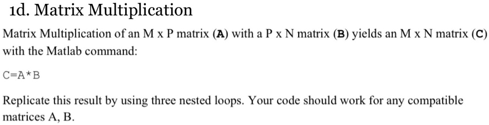 solve using loops in matlab provide screenshots 1d matrix ...