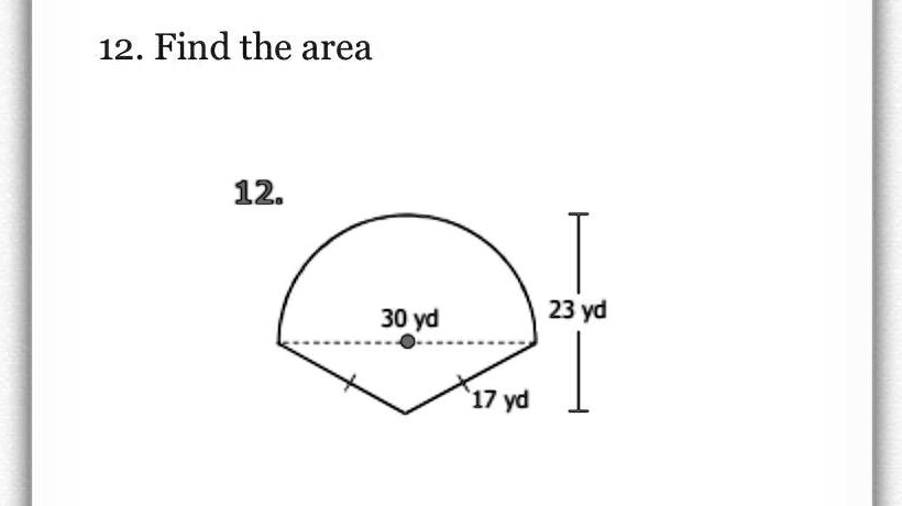Find the area
30 yd
23 yd
17 yd