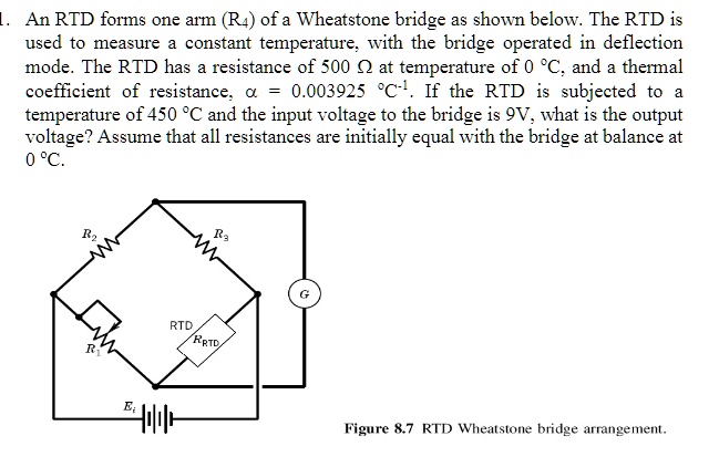 an rtd forms one arm r4 of a wheatstone bridge as shown below the rtd ...