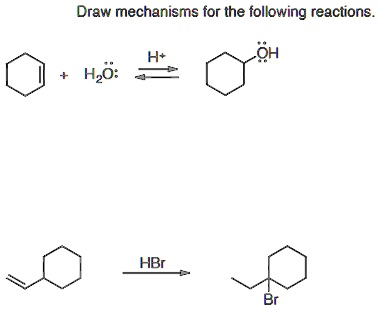 SOLVED: Draw mechanisms for the following reactions: H+ + H2O â†’ H3O ...