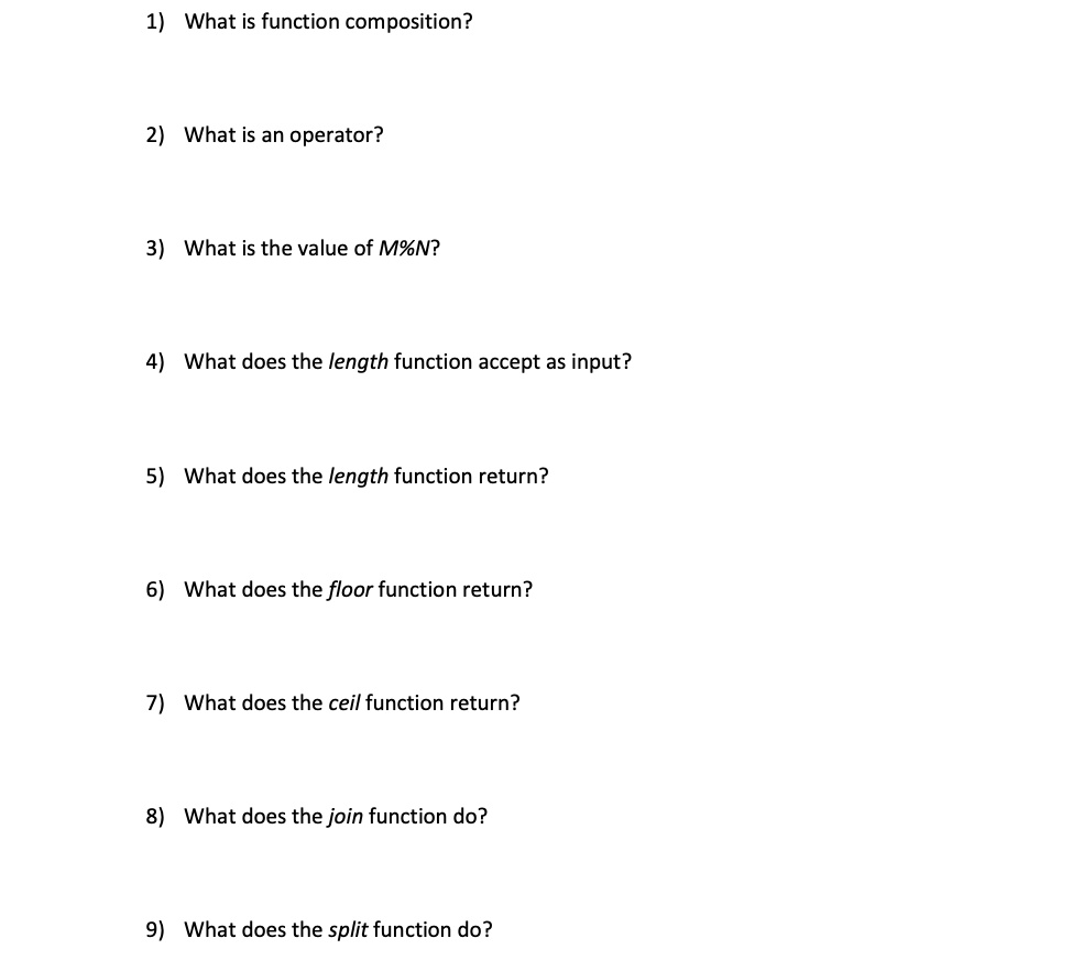 SOLVED those Following Questions Thank You 1 What Is Function