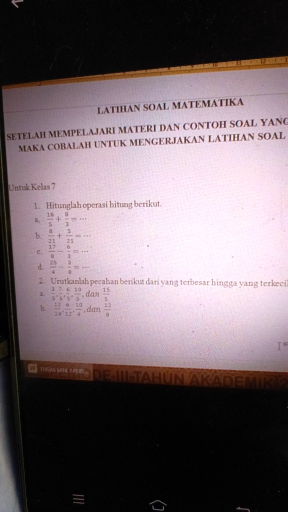 SOLVED: Bisa Bantu Jawab Dan Penyelesainya LATIHAN SOAL MATEMATIKA ...