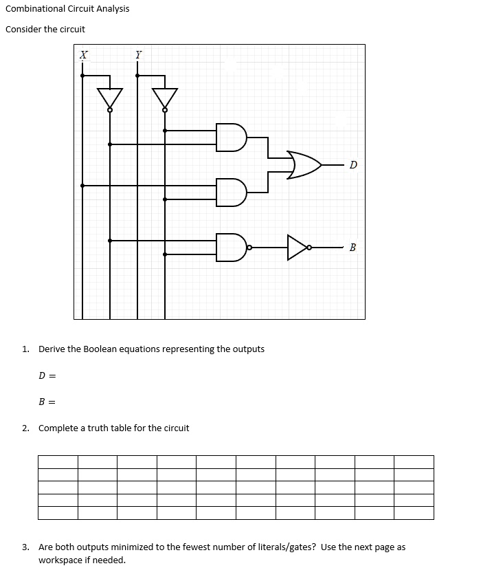 SOLVED: Combinational Circuit Analysis Consider The Circuit. Derive The ...