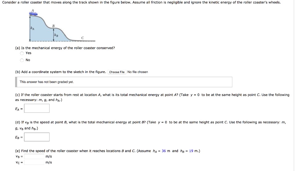 SOLVED Consider roller coaster that moves llong the track shown the