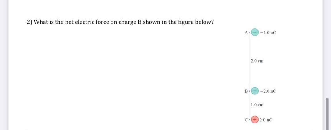 solved-2-what-is-the-net-electric-force-on-charge-b-shown-in-the