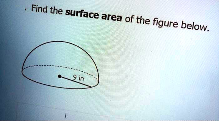 Find the surface area of the figure below.
9 in