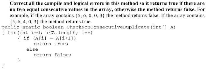 SOLVED: Correct all the compile and logical errors in this method so it ...