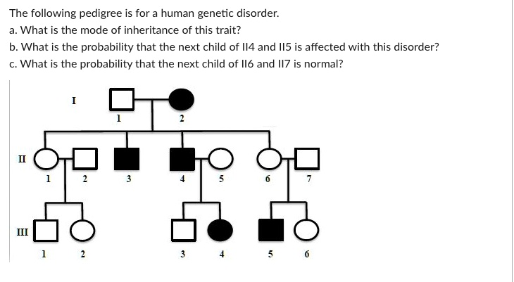 SOLVED:The following pedigree is for human genetic disorder: What is