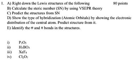 SOLVED: A) Right down the Lewis Structures Of the following 80 points B ...