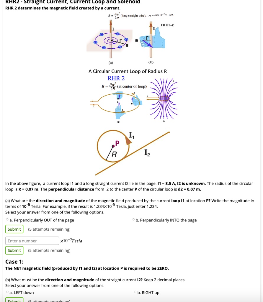 RHRZ - Straight current, current loop and Solenoid RHR 2 determine the ...