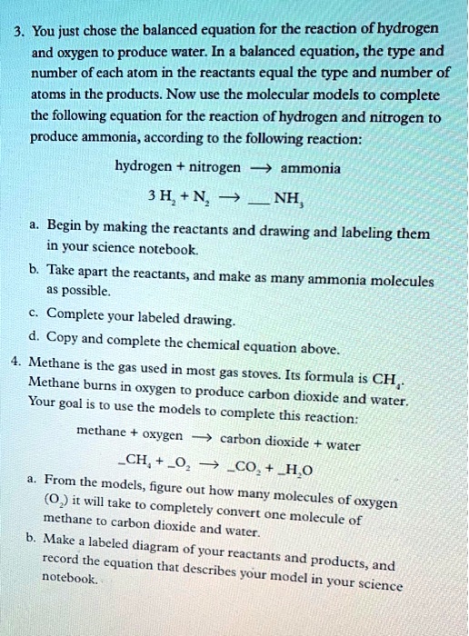 SOLVED You just chose the balanced equation for the reaction of