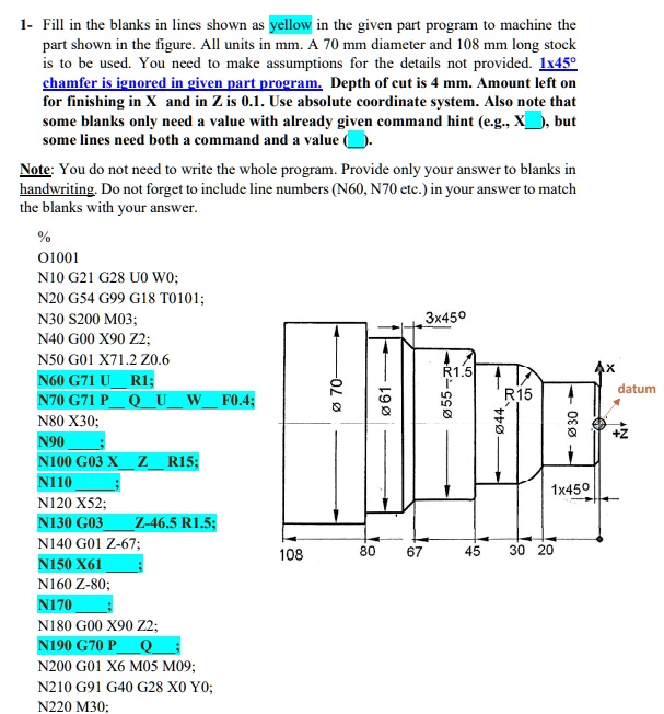 SOLVED: 1- Fill in the blanks in lines shown as yellow in the given ...