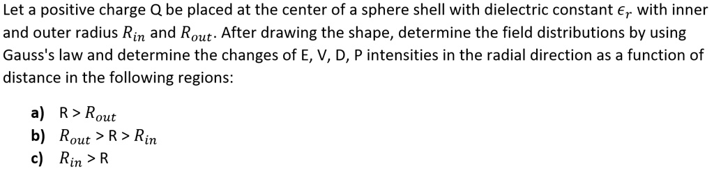 SOLVED: Let A Positive Charge Q Be Placed At The Center Of A Sphere ...