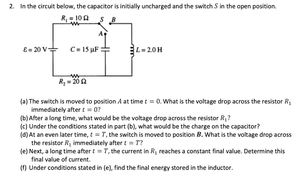 SOLVED In the circuit below, the capacitor is initially uncharged and