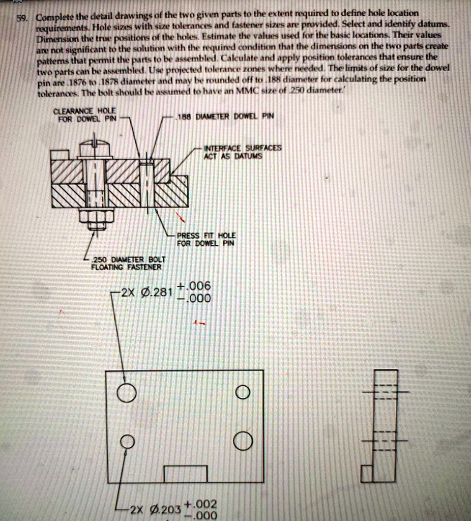 Geometric Dimensioning and Tolerance. 59. Complete the detail drawings