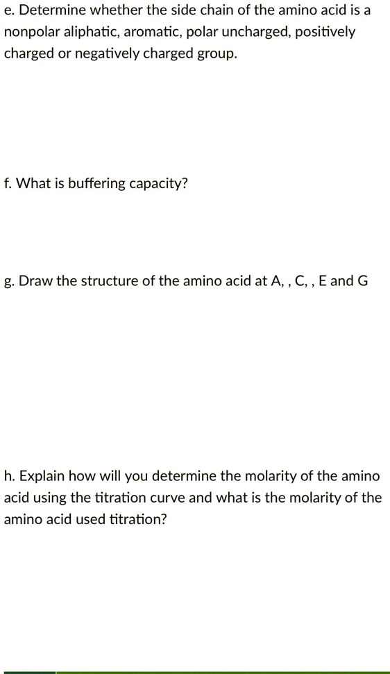 SOLVED e. Determine whether the side chain of the amino acid is a nonpolar aliphatic; aromatic