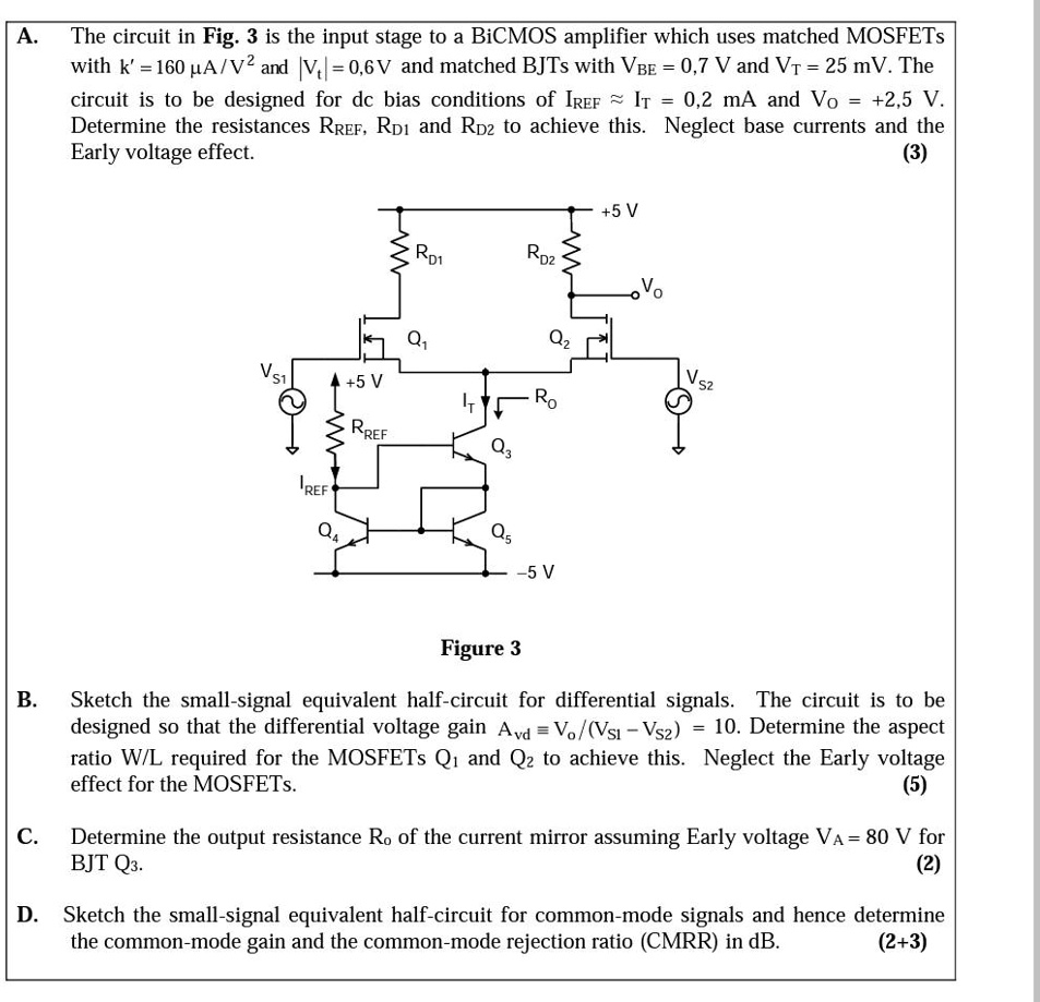 analogue electronics a the circuit in fig3 is the input stage to a ...
