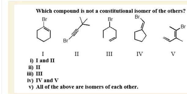 SOLVED: Which compound is not a constitutional isomer Of the others? Br