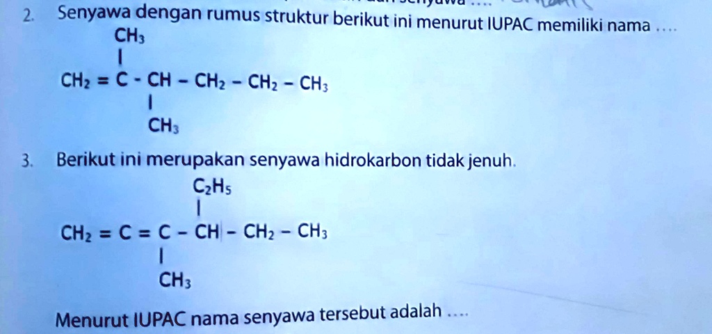 SOLVED: 1. Senyawa Dengan Rumus Struktur Berikut Ini Menurut IUPAC ...