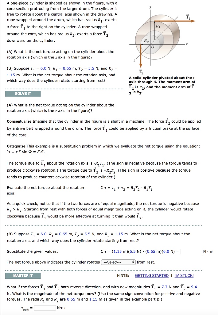 SOLVED: One-piece cylinder is shaped as shown in the figure with core ...