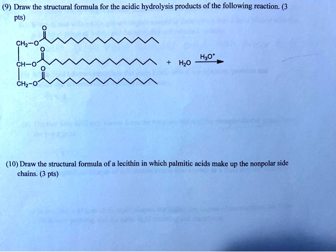 SOLVED Draw the structural formula for the acidic hydrolysis products