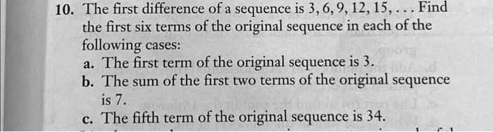 solved-10-the-first-difference-of-a-sequence-is-3-6-9-1215-find-the