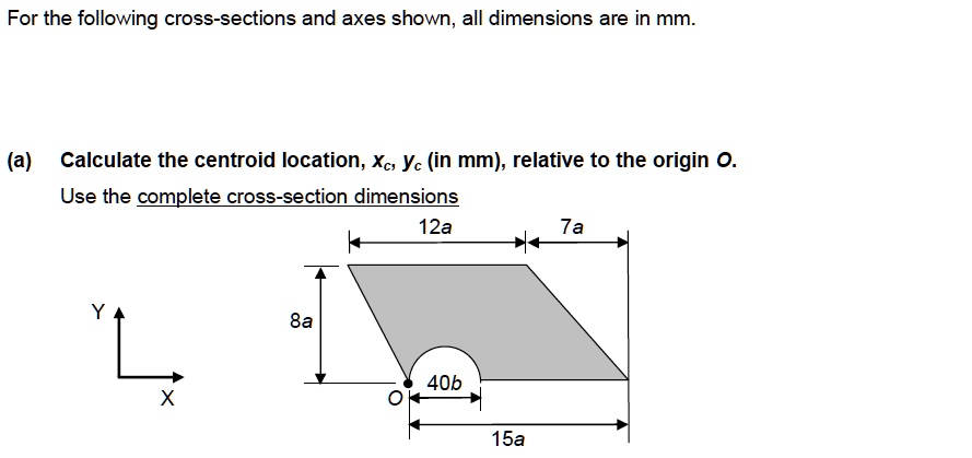 [GET ANSWER] For the following cross-sections and axes shown, all ...