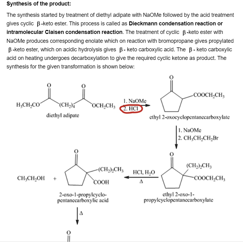 SOLVED: Synthesis of the product: The synthesis started by treatment of ...