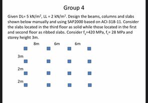 SOLVED: Group 4 Given DL=5 kN / m^2, UL=2 kN / m^2, Design the beams ...