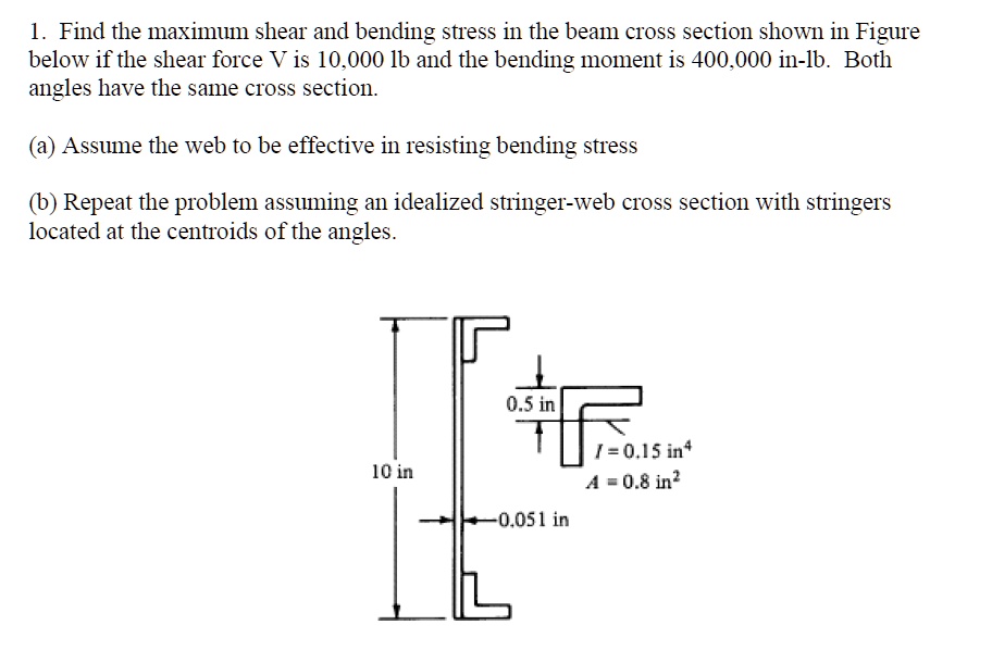 1. Find the maximum shear and bending stress in the beam cross section ...