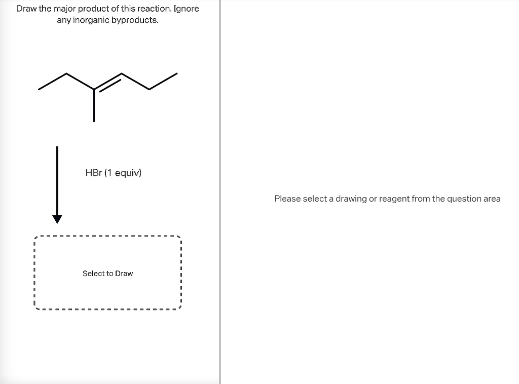 Draw the major product of this reaction. Ignore any inorganic byproducts.

HBr (1 equiv)