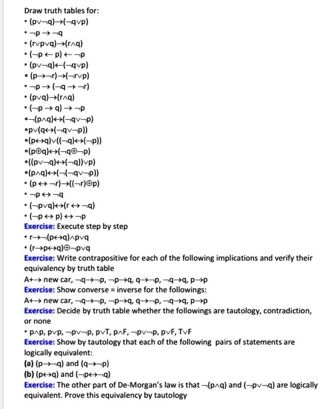 Solved Draw Truth Tables For Pv Q Qvp Zp Rvpva Raq Sp P P Pvqlx Qvp P Srvp 7p 9 Pvq Raq Sp Q P Paql Qv P Pv Qs Qv P Pealv 9l P Peql Q8 P Pv Alo Allvp Paql Qv P P R R Ep 7p