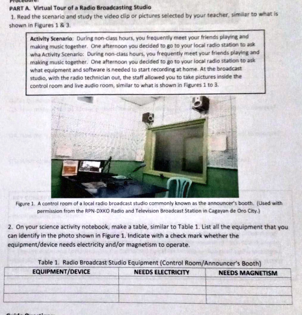 SOLVED Thanks for your answer. PART A Virtual Tour of a Radio