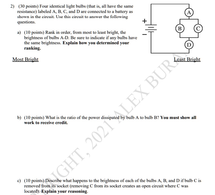 Four identical light bulbs (that is, all have the same resistance