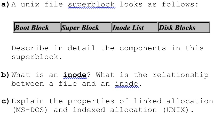 SOLVED: a) A Unix file superblock looks as follows: Boot Block Super ...