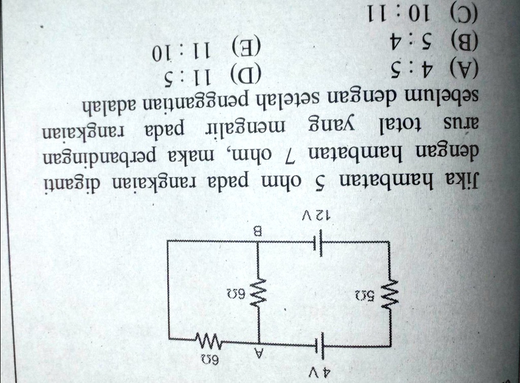 SOLVED: Perhatikan Rangkaian Listrik Berikut !Jika Hambatan 5 Ohm Pada ...