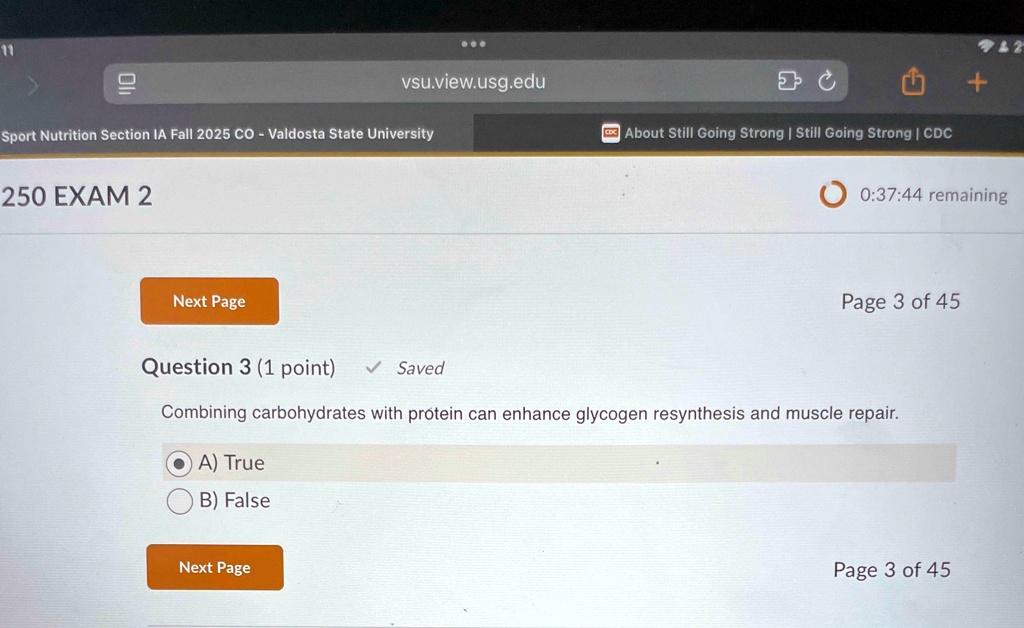 11 vsuviewusgedu sport nutrition section ia fall 2025 co valdosta state university cdc about still going strong still going strong cdc 250 exam 2 03744 remaining next page page 3 of 45 quest 49024