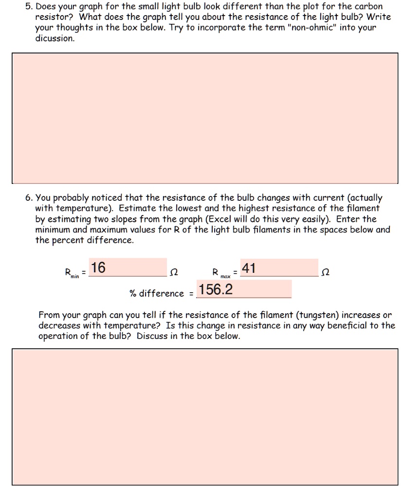 SOLVED 5. Does your graph for the small light bulb look different than