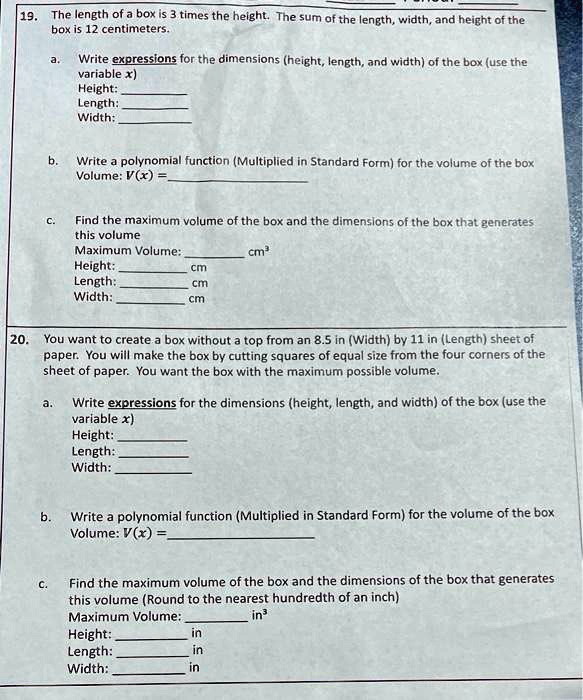 solved-the-length-of-a-box-is-times-the-height-the-sum-of-the-length