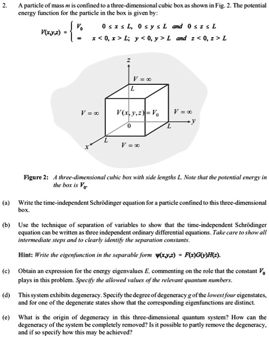 SOLVED: A particle of mass m is confined to a three-dimensional cubic ...