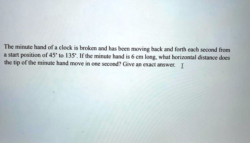 SOLVED:The minute hand of a clock is broken and has been moving back ...
