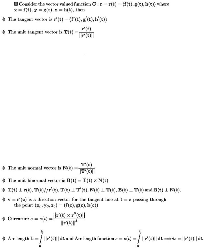 Solved Consicler The Vector Valued Fuuction C R Rlt F T G T H T Where X F T Y G T H T Then The Tangent Vector Is R T F T G