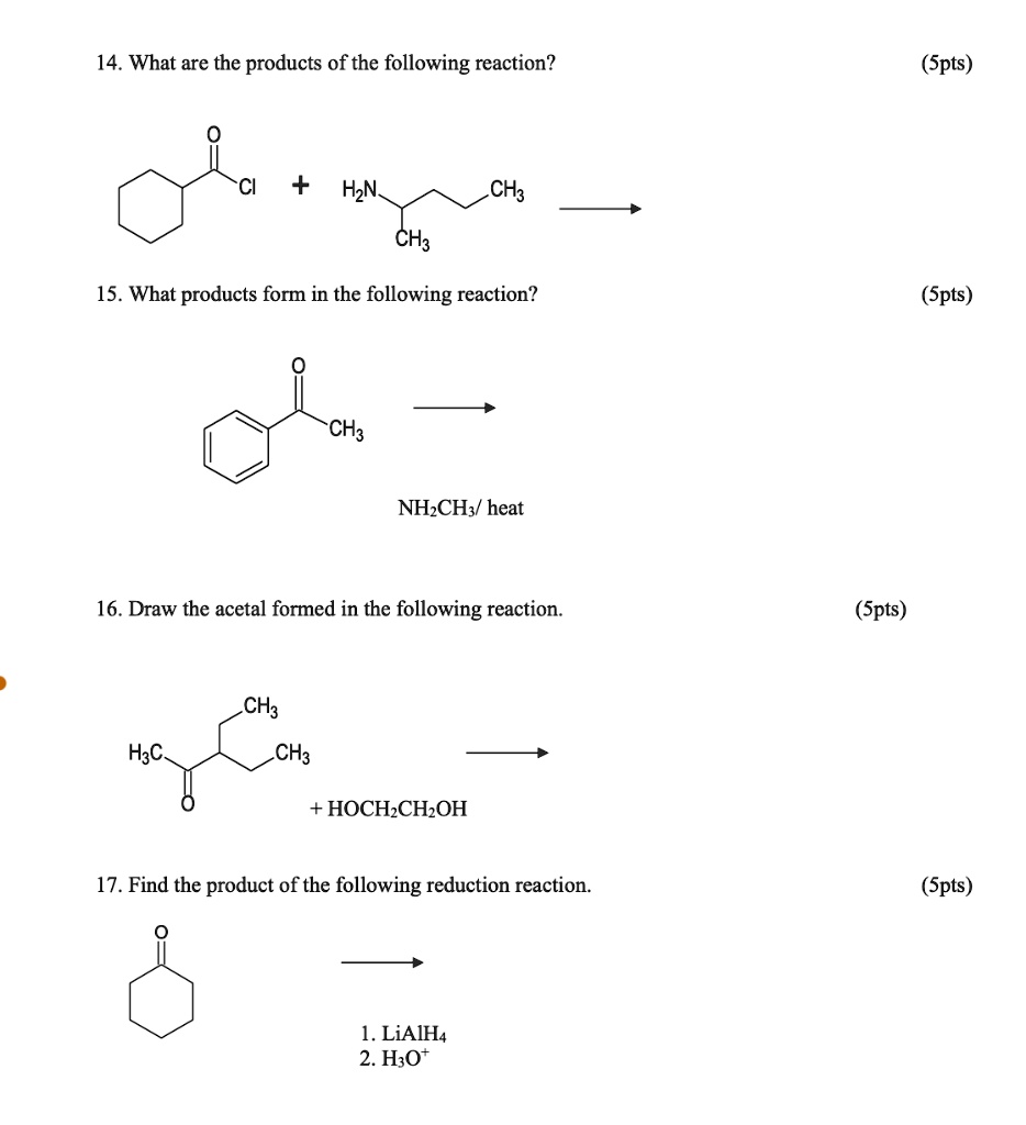 SOLVED: 14. What Are The Products Of The Following Reaction? (Spts) HZN ...