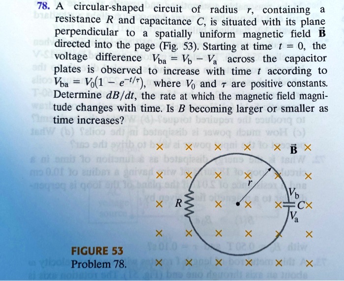 SOLVED: 78. A circular-shaped circuit of radius r containing a ...