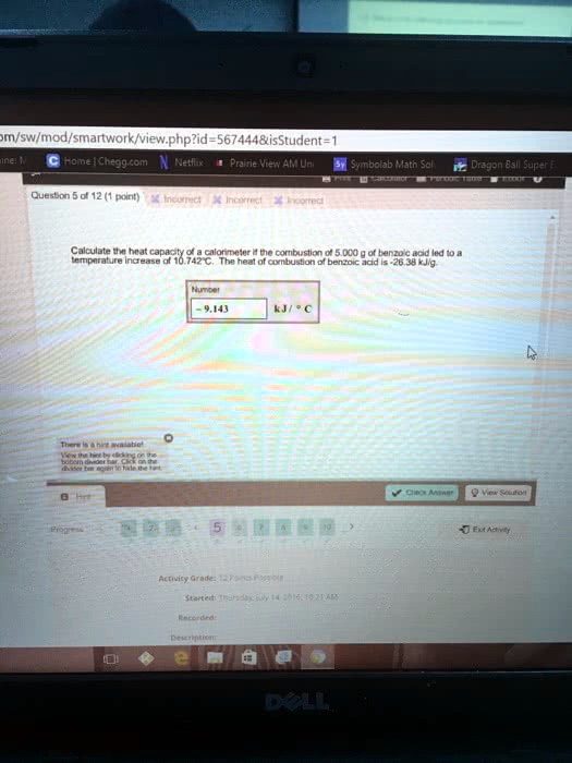 SOLVED ' Calculate the heat capacity of a calorimeter if the